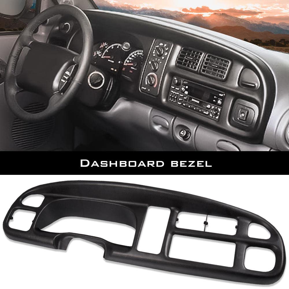 PIT66 Dash Board Bezel Cover Compatible with 1998-2001 Dodge Ram Truck Dashboard Cover w/Clips 68042746AC 5GK51DX9AA 5EU11DX9AB