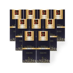 Nugano Black Coffee Pack of 9 - 100% Certified Ganoderma Lucidium Extract Bold and Flavorful Healthy Gourmet Instant Coffee 30's per box