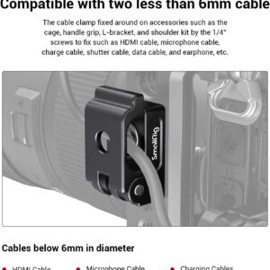 SmallRig Universal Spring Cable Clamp (2 pcs), Lightweight and Portable Cable Clamp Suit for HDMI Cables, Charging Cables, Shutter Cables and Headphone Cables MD2418