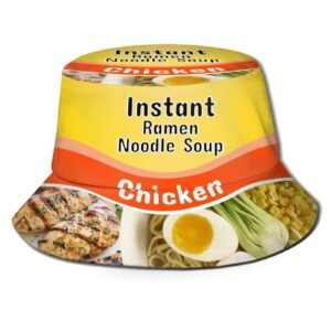 instant ramen noodle unisex bucket hat summer travel beach sun hats outdoor cap