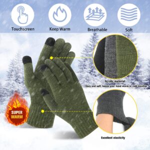 Evridwear 3 Pairs Winter Touchscreen Fingerless Gloves Cold Weather Thermal Warm Glove for Men Women