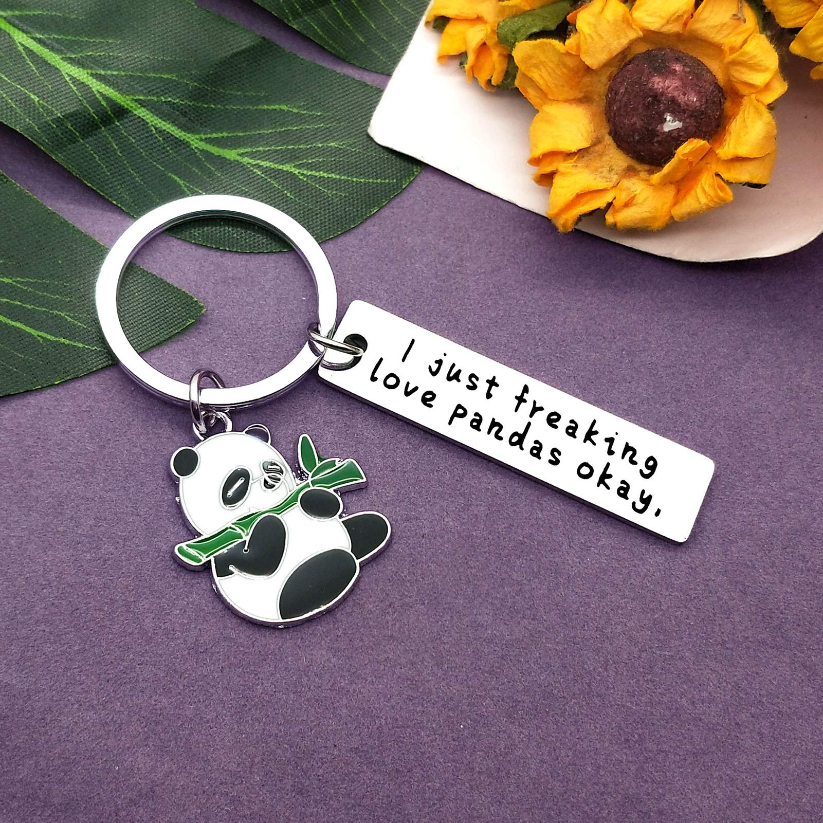 Vadaka Funny Panda Charm Keychain Panda Lovers Jewelry Gifts Animal Lovers Gift Panda Keyring for Friends Girls Christmas Graduation Birthday Gift for Panda Lovers