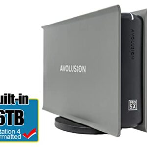 Avolusion PRO-5X Series 6TB USB 3.0 External Gaming Hard Drive Works for PS4 Original, Slim & Pro (Grey)