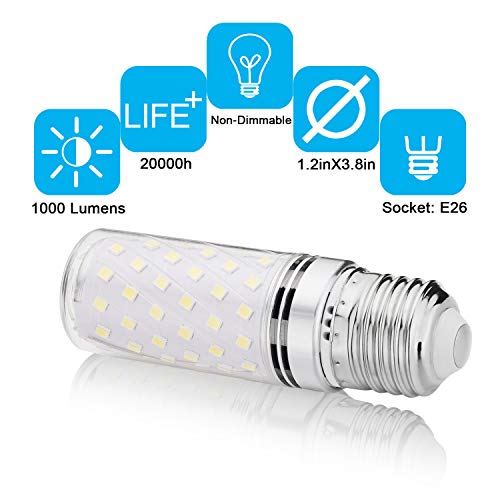 LEKE E26 LED Bulb 80W-100W Equivalent LED Light Bulb 1000Lumen Non-Dimmable E26 Light Bulb 8W 6000K White(4 Pack)