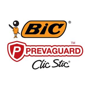 BIC PrevaGuard Clic Stic Ballpoint Pen, Medium Point (1.0mm), 60-Count Pack, Perfect Black Ballpoint Pens for Nurses with Built-in Protection on the Pen to Suppress Microbial Growth