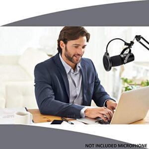 YOUSHARES Pop Filter - 4 Inch 3 Layers Metal Windscreen with Flexible 360° Gooseneck Clip Mic Mask Shield Compatible with Shure MV7 Mic