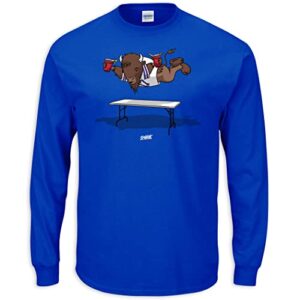 buffalo football fans. smash tables royal long sleeve tee (sm-5x) (long sleeve, medium)