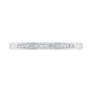 Channel Set Princess Cut Diamond Wedding Band Ring in 10K White Gold (0.15 cttw) (Ring Size 5.75) (I1-I2 Clarity)