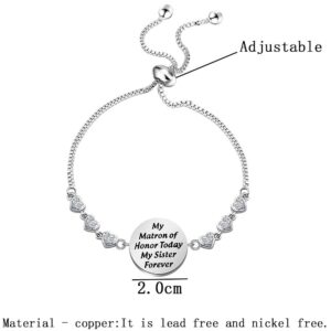 TGBJE Matron of Honor Gift Matron of Honor Proposal Bracelet My Matron of Honor Today My Sister Forever Wedding Party Gifts Bridesmaid Gift (matron BR)