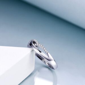 URONE Custom Name Ring 925 Sterling Silver Personalized Rings for Women Spiral Twist Engraved Rings for (silver)