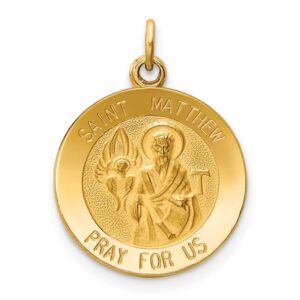 14k Saint Matthew Medal Charm QXR402