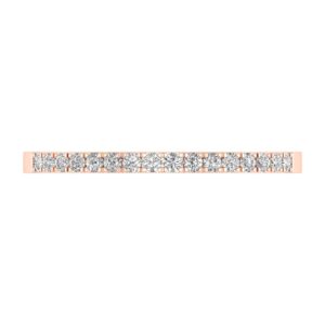 10K Rose Gold Diamond Semi-Eternity Wedding Band Ring (0.15 Carat) (Ring Size 7.75)