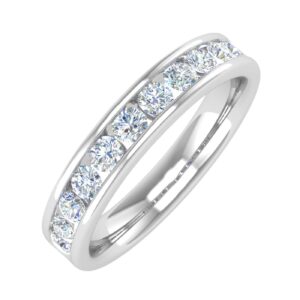 0.60 carat channel set diamond wedding band ring in 14k white gold (ring size 6.25)