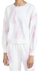 paige women's lisbet light weight relaxed sweatshirt, fuschia multi, l