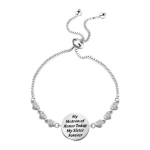 TGBJE Matron of Honor Gift Matron of Honor Proposal Bracelet My Matron of Honor Today My Sister Forever Wedding Party Gifts Bridesmaid Gift (matron BR)