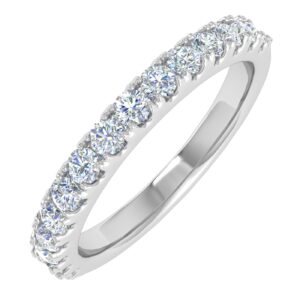 1/2 Carat Diamond Wedding Band Ring in 14K White Gold (Ring Size 5.75)