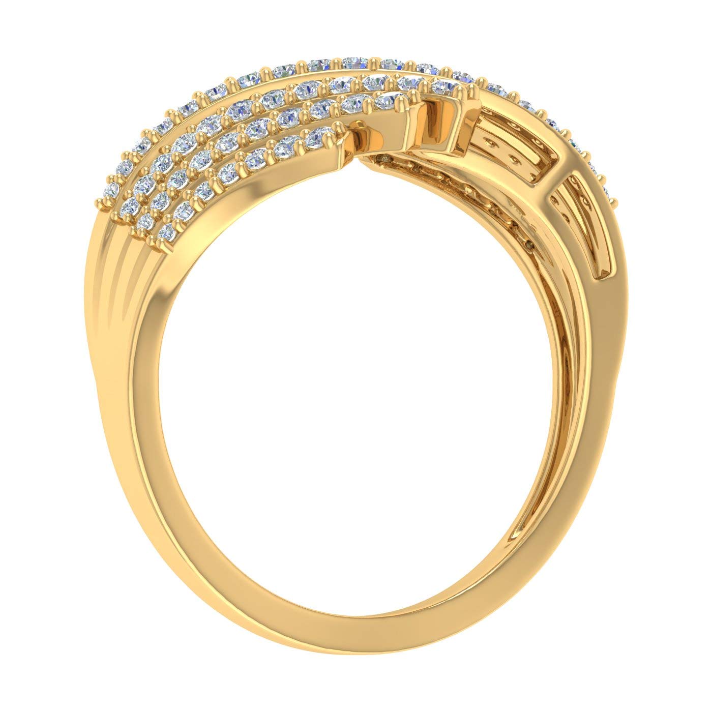 1/2 Carat Bypass Statement Diamond Ring in 10K Yellow Gold (Ring Size 9.25)