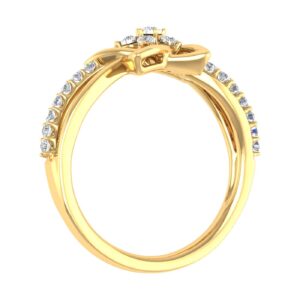 0.15 Carat Diamond Star Shaped Ring in 10K Yellow Gold (Ring Size 8.75) (I1-I2 Clarity)