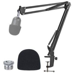 razer seiren mini boom arm with pop filter - mic stand with foam cover windscreen compatible with razer seiren mini streaming microphone by youshares