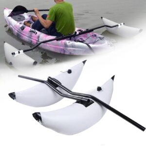 lyniceshop kayak outrigger, 2 pcs kayak stabilizer pvc inflatable pontoon fishing float tube kit - alloy floating inflatable outriggers stabilizer kit for kayak canoe fish (white)