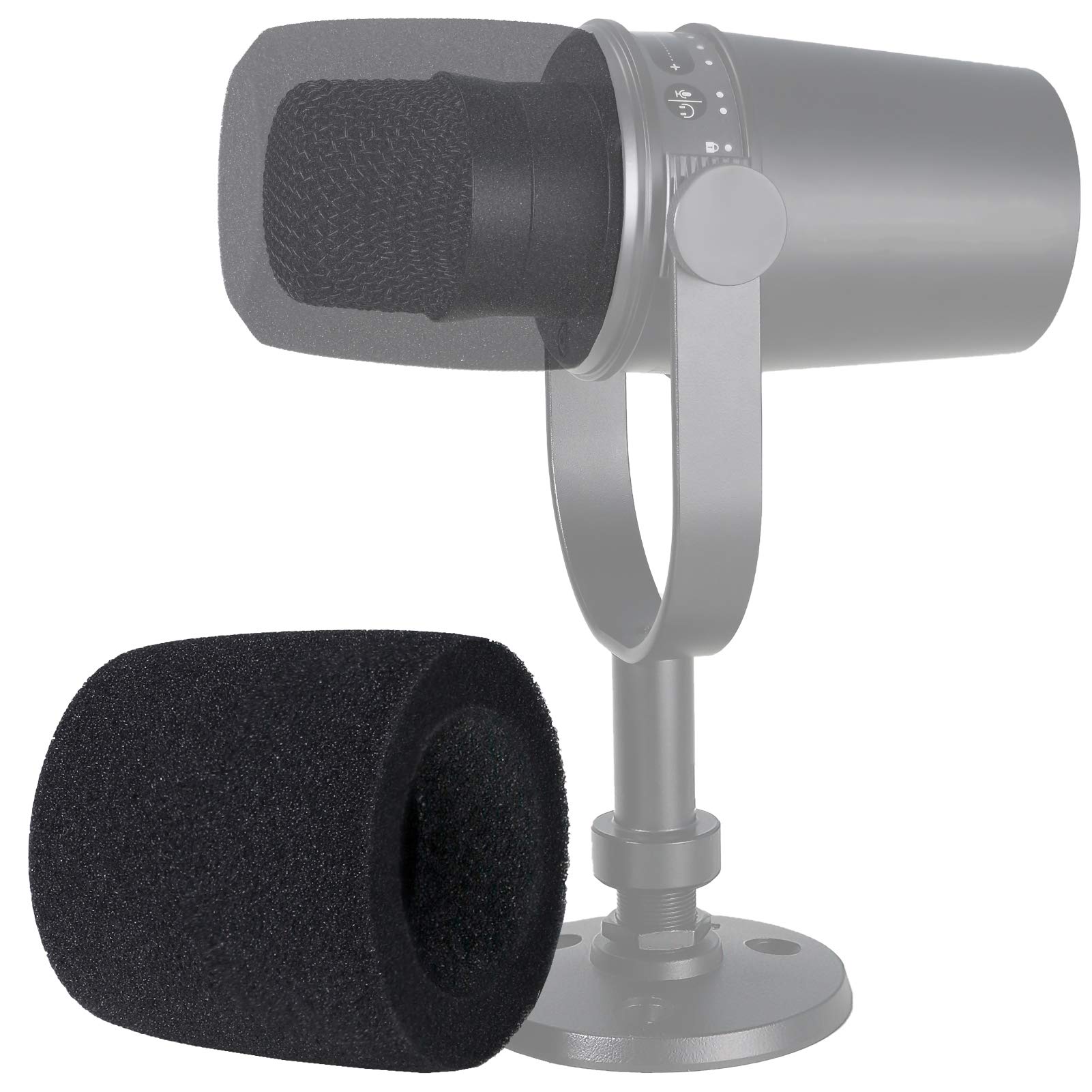 Microphone Pop Filter Compatible with Shure MV7 Microphone - Mic Foam Windscreen Cover for MV7 Microphone to Blocks Out Plosives by YOUSHARES