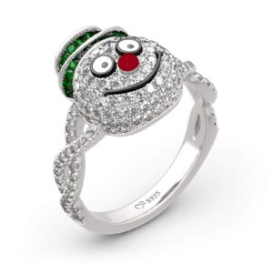 Jeulia "Merry Christmas Snowman Design Sterling Silver Ring Gift for Women & Girls Love Party Jewelry Valentine's Day X-mas Women's Day (7)