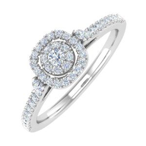 1/4 Carat Diamond Engagement Rings in 10K White Gold (Ring Size 7.25)