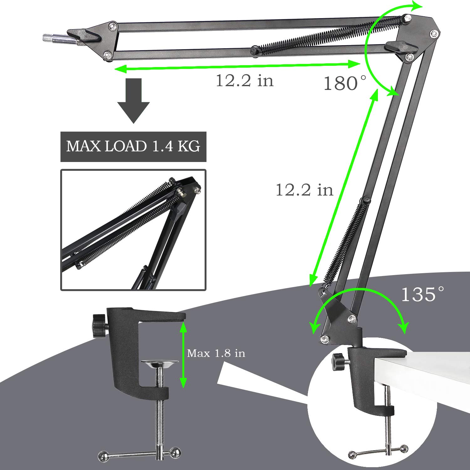 MV7 Boom Arm with Pop Filter - Mic Stand with Foam Cover Windscreen Compatible with Shure MV7 and Shure MV7X Microphone by YOUSHARES