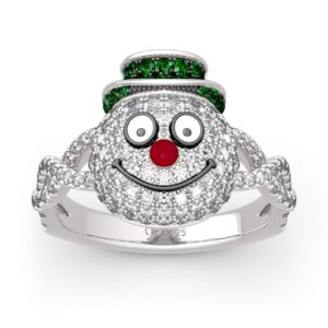 jeulia "merry christmas snowman design sterling silver ring gift for women & girls love party jewelry valentine's day x-mas women's day (7)