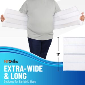 NYOrtho Bariatric Abdominal Binder,12-Inch Wide Elastic Belly Wrap for Plus-Size Men and Women,Post-Surgery Stomach Compression Garment for Hernia Surgery, Natural Birth, Abdominal Injuries