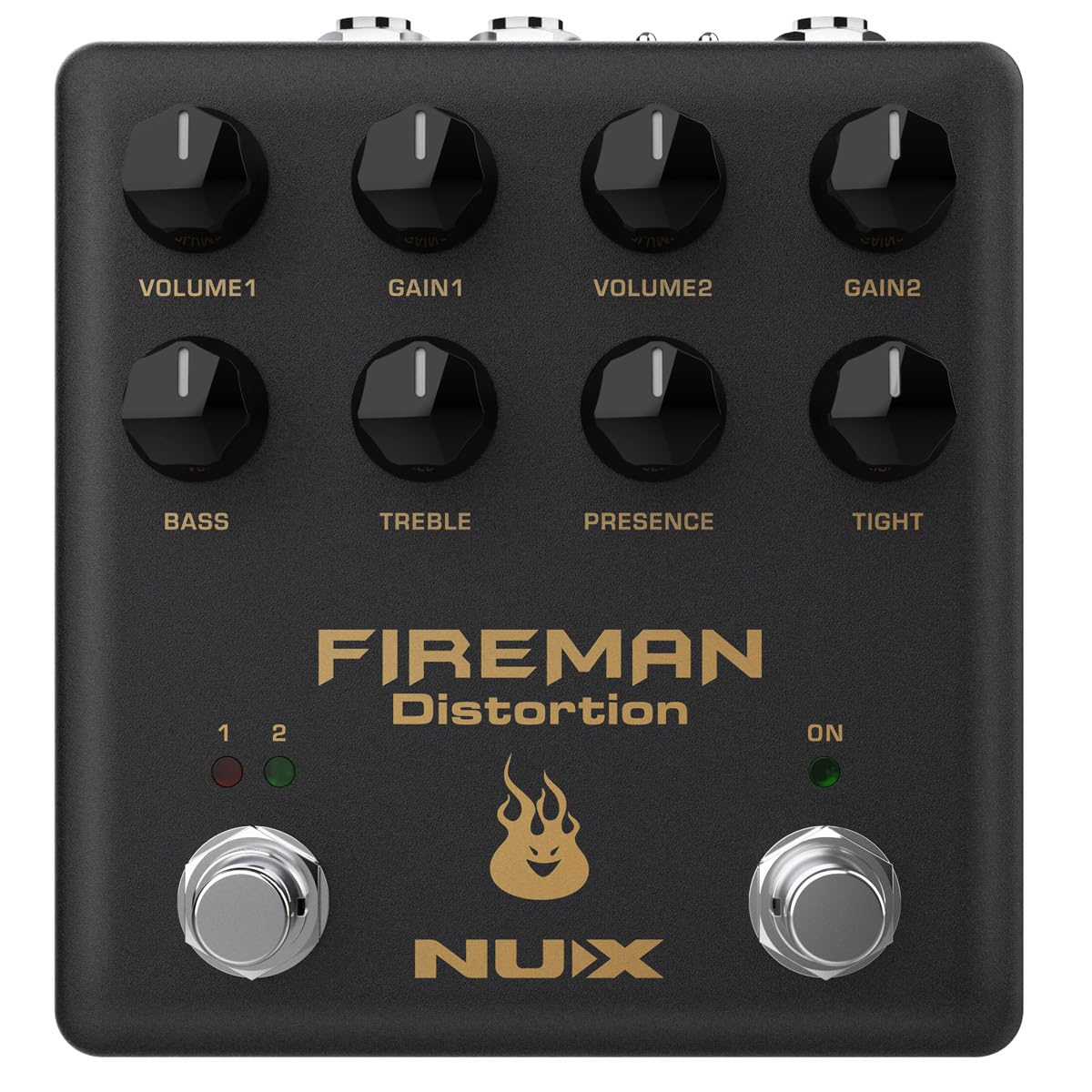 NUX Fireman Distortion Effect Pedal Dual Channel Brown Sound