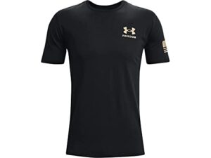 under armour men's new freedom flag camo t-shirt, black (001)/desert sand, large