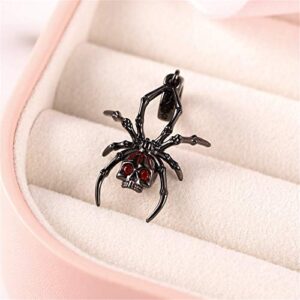 GNOCE Spider Skull Pendant Charm Sterling Silver Black Plated Dangle Charm Fit Bracelet/Necklace Gift For Women Wife