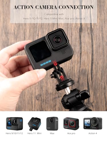 Lammcou Flexible Action Camera Tripod for GoPro Hero 11 10 9 8 Insta360, Bendable Small Mini Action Camera Gorrila Tripod - Perfect for Travel and Adventure