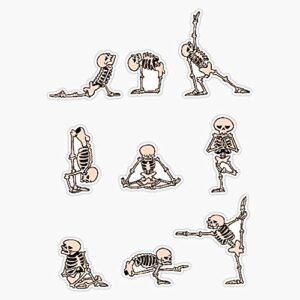 Skeleton Yoga Sticker Vinyl Bumper Sticker Decal Waterproof 5"