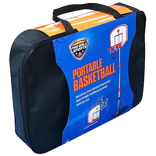 Maccabi Pro Ball Portable Electronic Scoreboard Basketball Hoop for Kids, Adjustable Height Design up to 65”