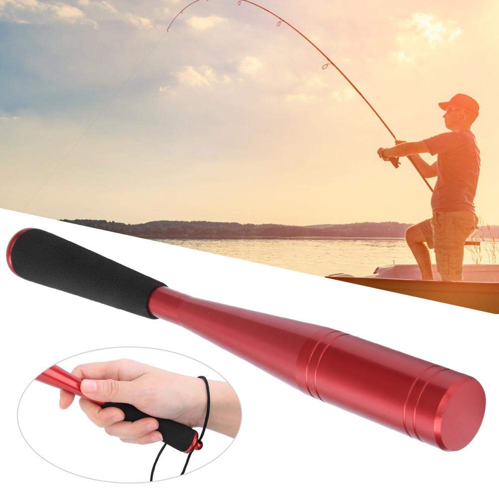 Redxiao 【𝐁𝐥𝐚𝐜𝐤 𝐅𝐫𝐢𝐝𝐚𝒚】 Fish Priest, Fishing Bat Tool, Portable 25mm Diameter Aluminium Alloy Head for Sea/Fresh Fishing Fishing Lover Outdoor Use Adult Children Fishing Tackle(red)