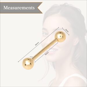 JewelryWeb - Solid 14k Gold 14G 5mm Ball Straight Barbell Internally Threaded Tongue Ring - Tongue Piercing Jewelry for Men and Women - Hypoallergenic Body Jewelry