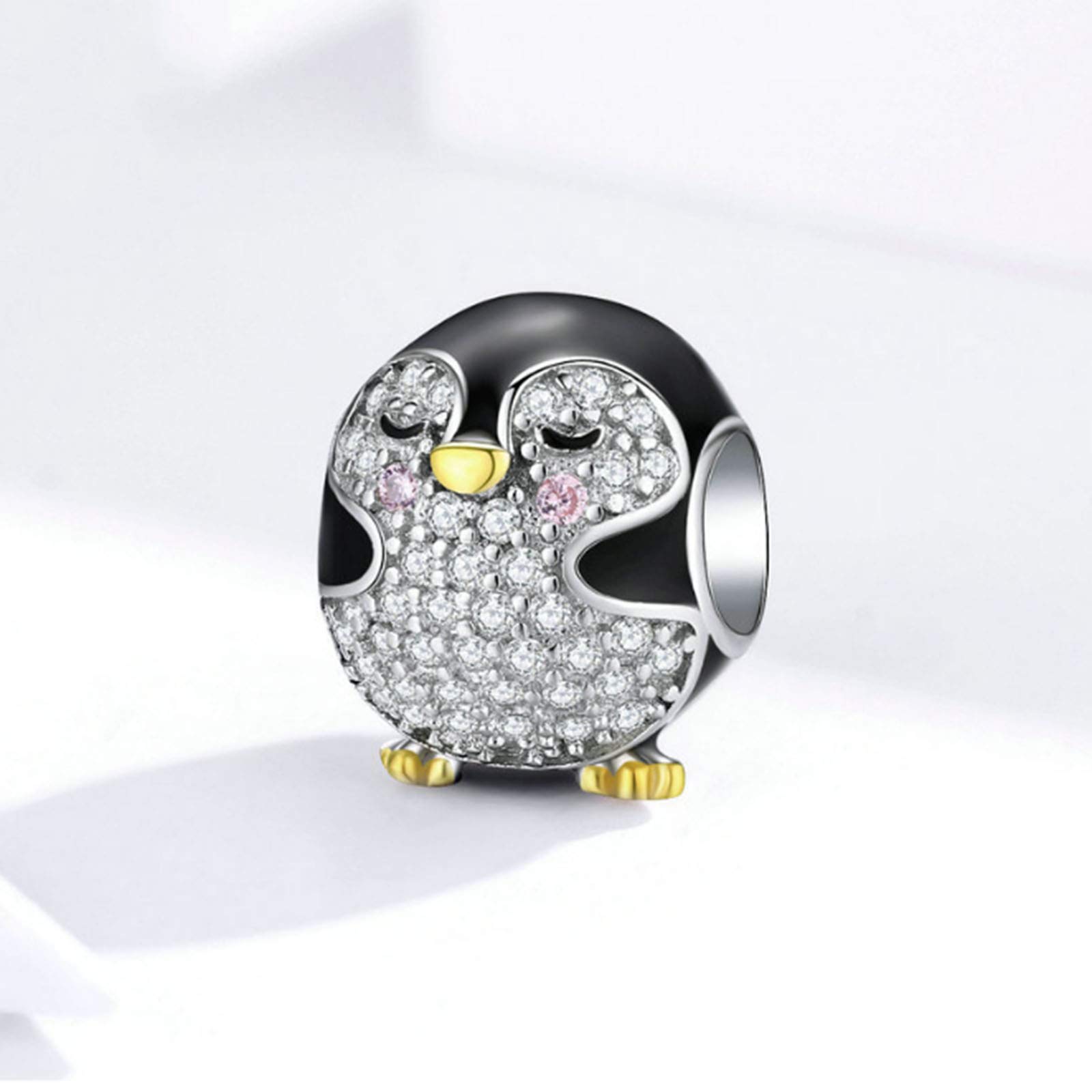 Penguin Charm 925 Sterling Silver Dog Charm Owl Charm Bird Charm Animal Charm Birthday Charm for Pandora Charm Bracelet (Penguin)