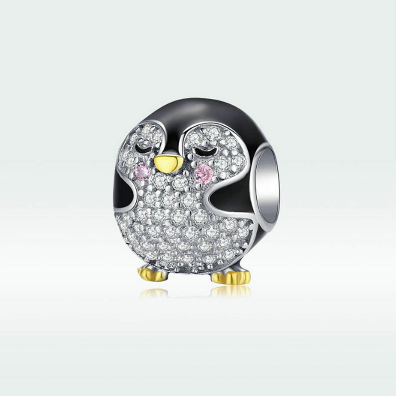 Penguin Charm 925 Sterling Silver Dog Charm Owl Charm Bird Charm Animal Charm Birthday Charm for Pandora Charm Bracelet (Penguin)