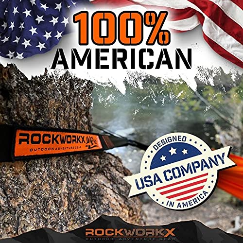 Camping Hammock by ROCKWORKX USA Single & Double Portable Multi-Use as Sunshade/Weather Shade/Tent Cover for Compact Travel Indoor & Outdoor (Multiple Colors)