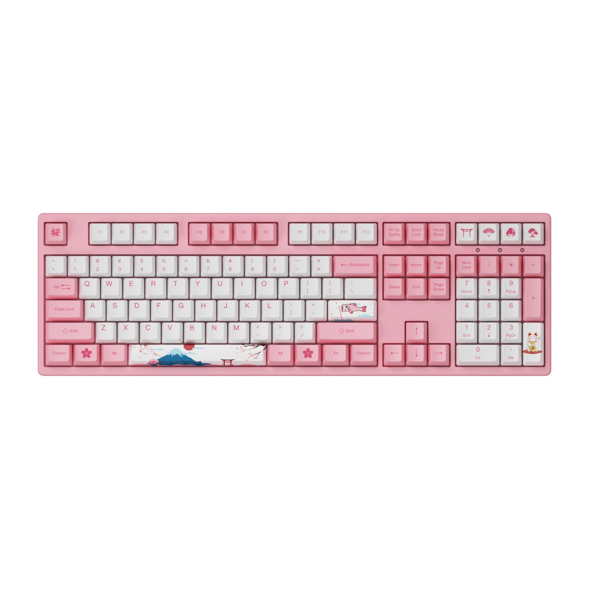 Akko World Tour Tokyo 108-Key R1 Wired Pink Mechanical Gaming Keyboard, Programmable with OEM Profiled PBT Dye-Sub Keycaps and N-Key Rollover, Mac/Win Compatible (Akko Cream Yellow Switch)