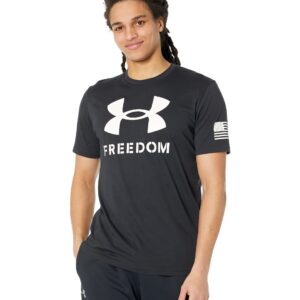 Under Armour Men's New Freedom Logo T-Shirt, Black (001)/White, Large