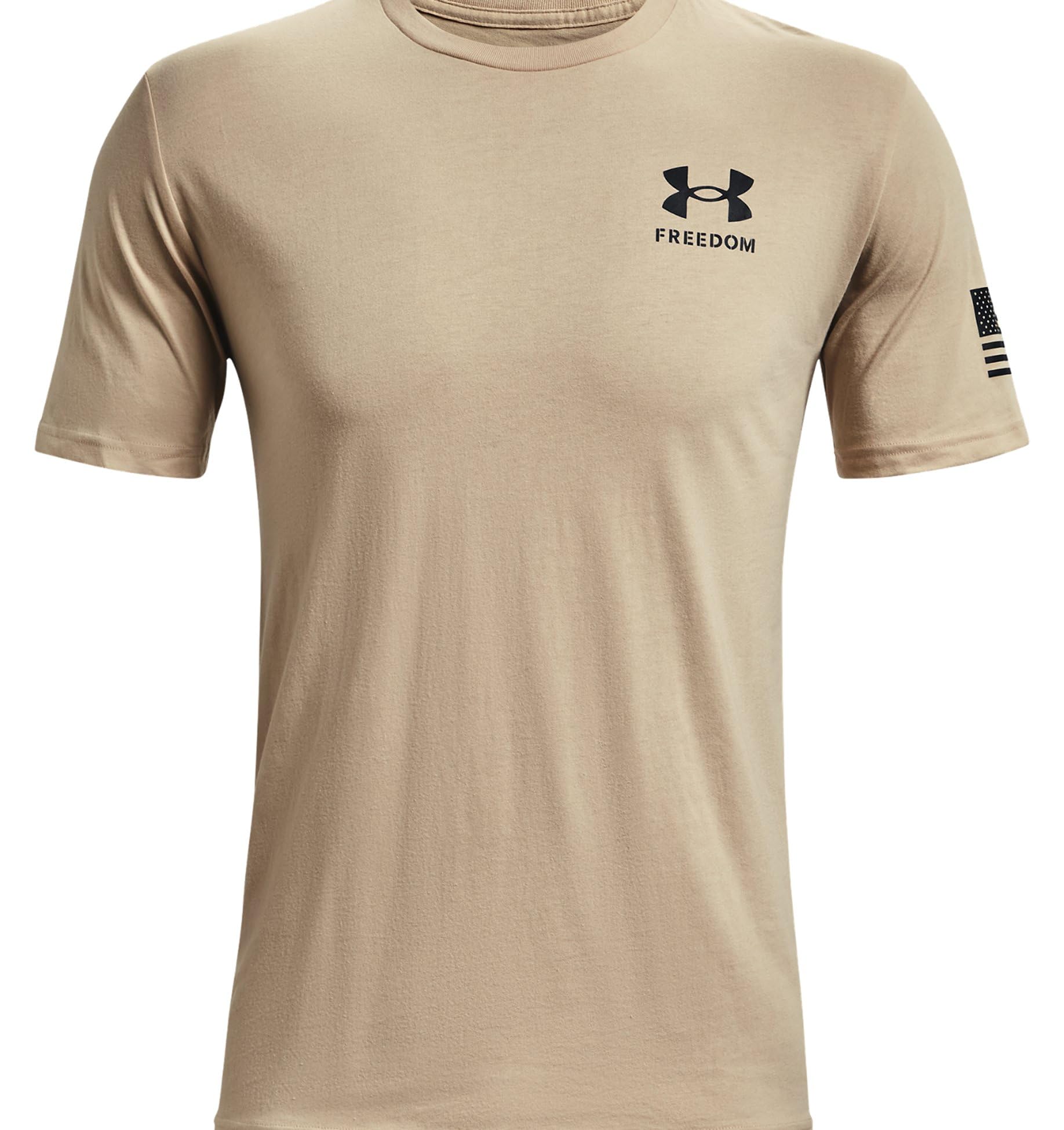 Under Armour Men's New Freedom Flag T-Shirt, Desert Sand (290)/Black, Medium