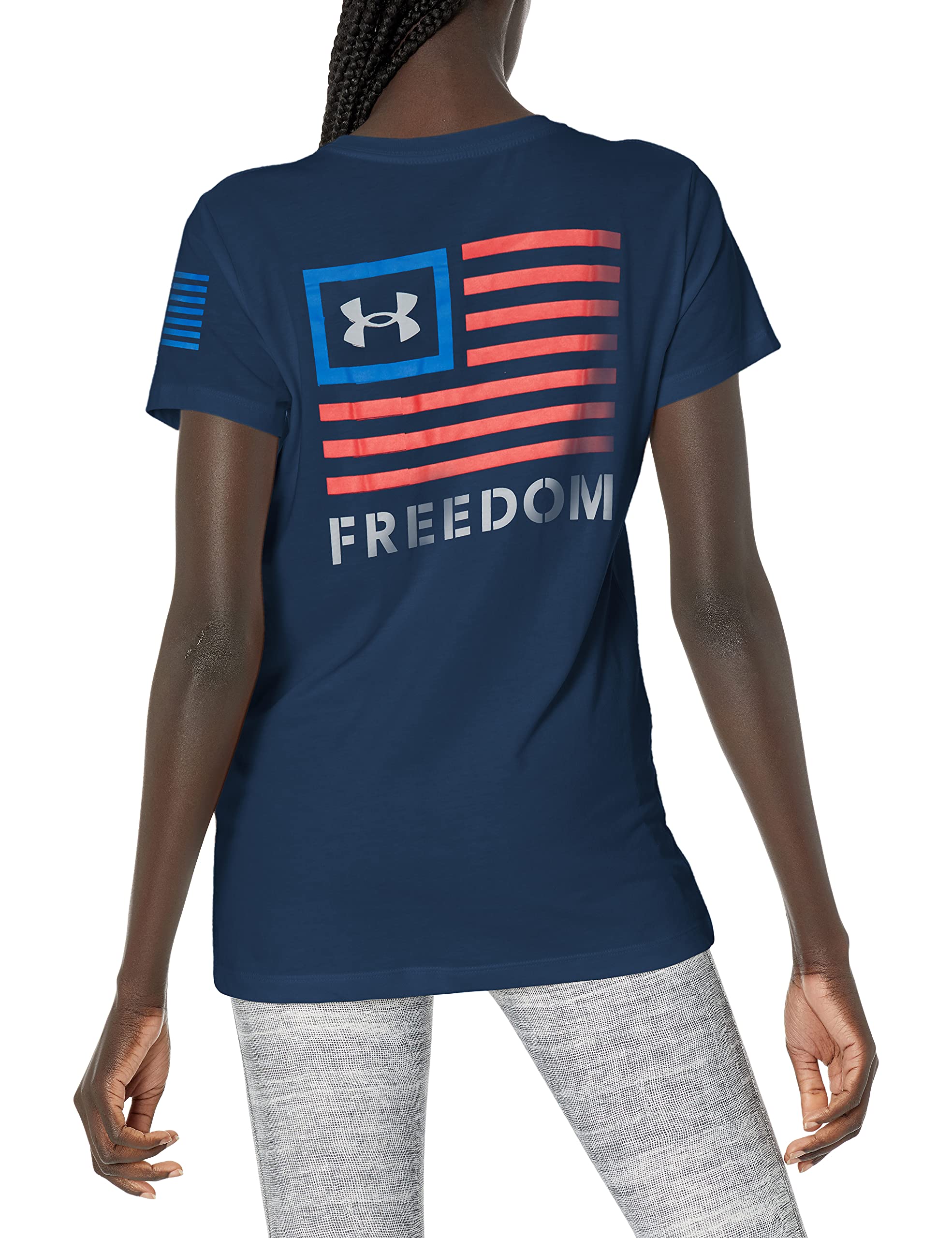 Under Armour Womens New Freedom Banner T-Shirt, Academy Blue (408)/Royal, Large