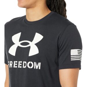 Under Armour Men's New Freedom Logo T-Shirt, Black (001)/White, Large