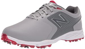 new balance men's striker v2 golf shoe, grey/red, 9