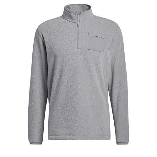 adidas Men's Primegreen Quarter Zip Pullover, Grey Three Melange, X-Large