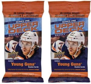 2 packs: 2020/21 upper deck series 1 nhl hockey fat pack (26 cards/pk)