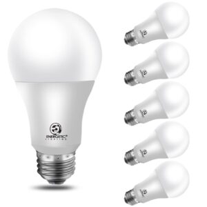 energetic led light bulbs 100 watt equivalent, warm white 3000k, 1600lm 13.5w a19 dimmable light bulb, cri80+, 15000hrs, 6-pack, ul listed